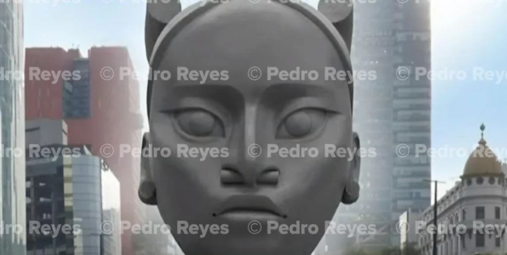 Ella es ‘Tlali’, la estatua de mujer olmeca que sustituirá a Colón en glorieta de Paseo de la Reforma