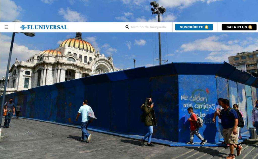 Amurallan edificios y negocios de avenida Juárez por marcha del 25N