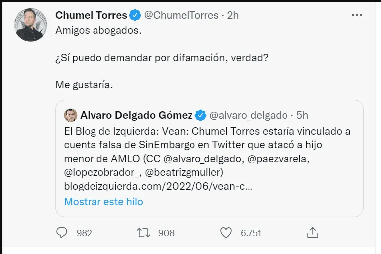 Álvaro Delgado responsabiliza falsamente a Chumel Torres de ataques a hijo de AMLO y no se disculpa