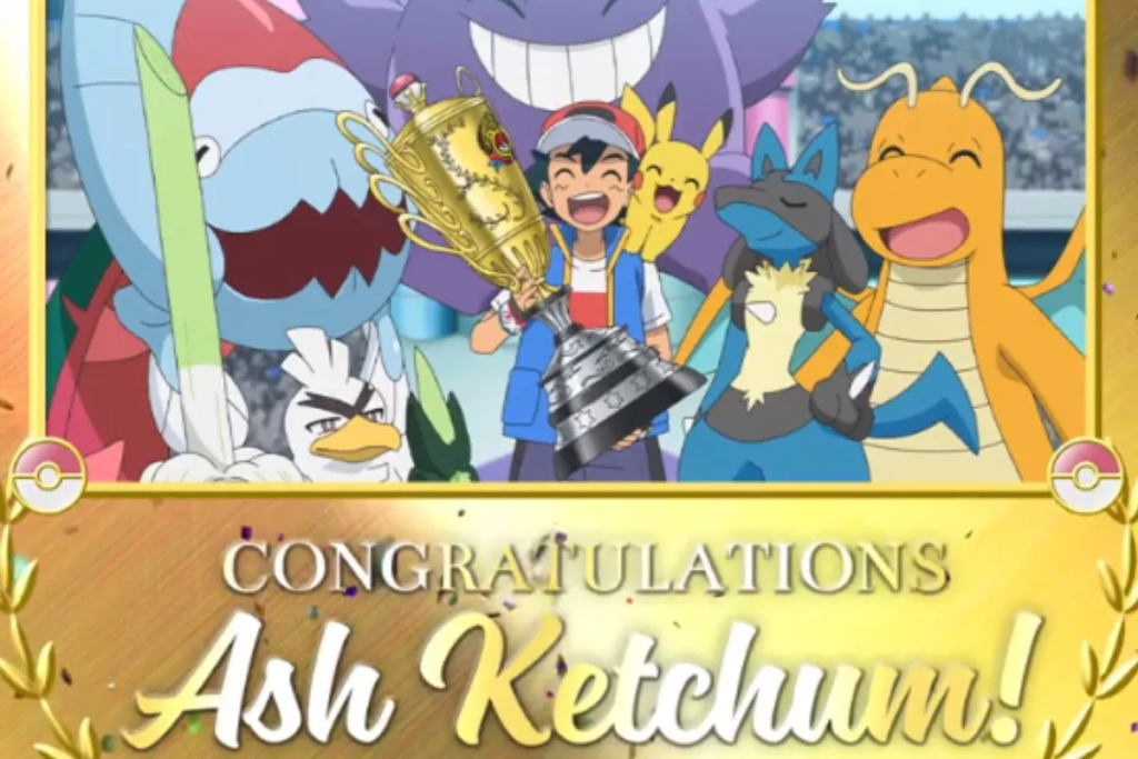 ¡Ya era hora! Después de 25 años Ash Ketchum se convierte en el Campeón Mundial de Pokemón