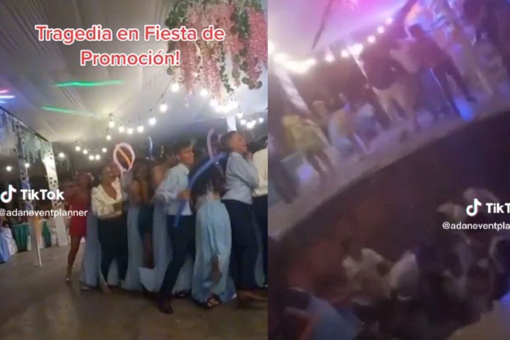 TikTok: ¡Insólito! Jóvenes caen en un gran socavón en pleno festejo de graduación