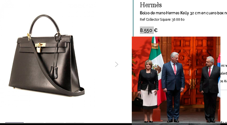 MIENTRAS CUBANOS MUEREN DE HAMBRE, ESPOSA DE DÍAZ CANEL USA BOLSO DE 9MIL EUROS