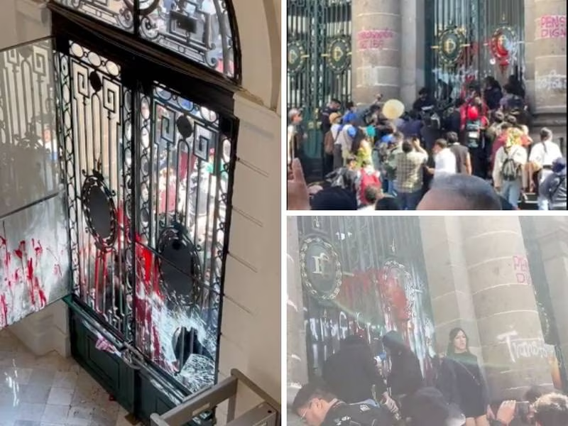Manifestación de colectivos transgénero termina en trifulca el Congreso de la CDMX