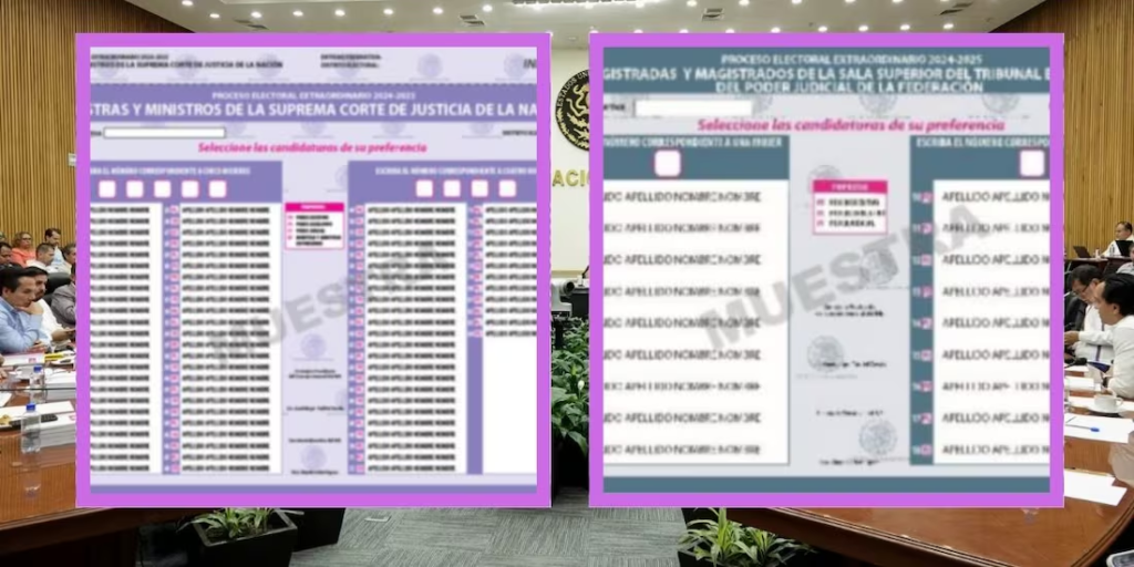 INE aprueba diseño de boletas para elección judicial de 2025