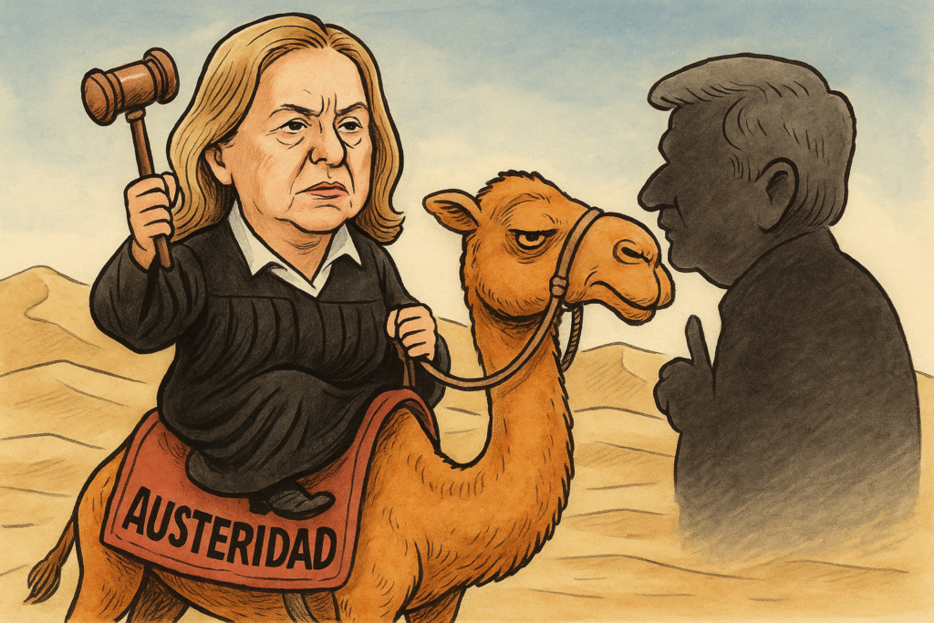 Los “lujos” de la austeridad: ministra de la SCJN captada paseando en camello