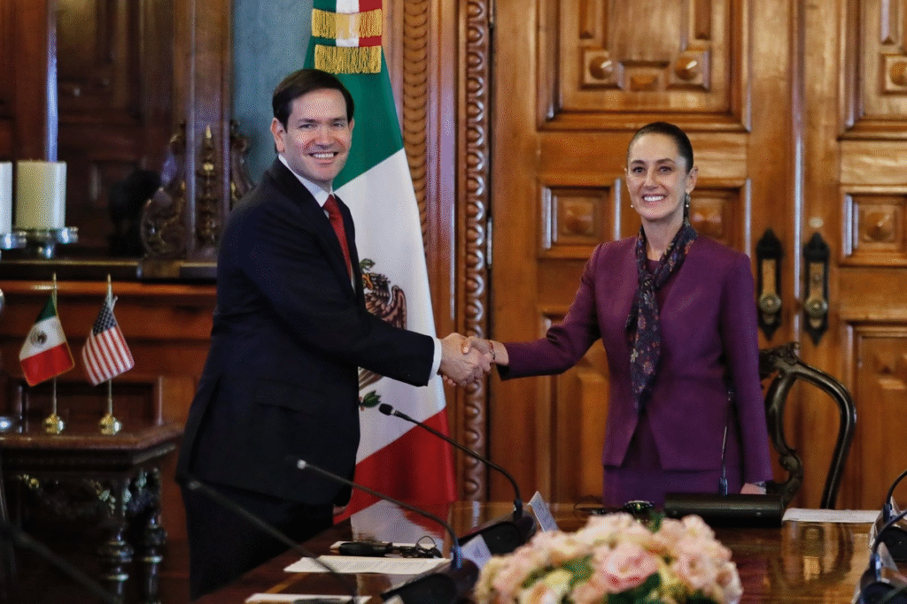 Inicia encuentro de Claudia Sheinbaum con Marco Rubio