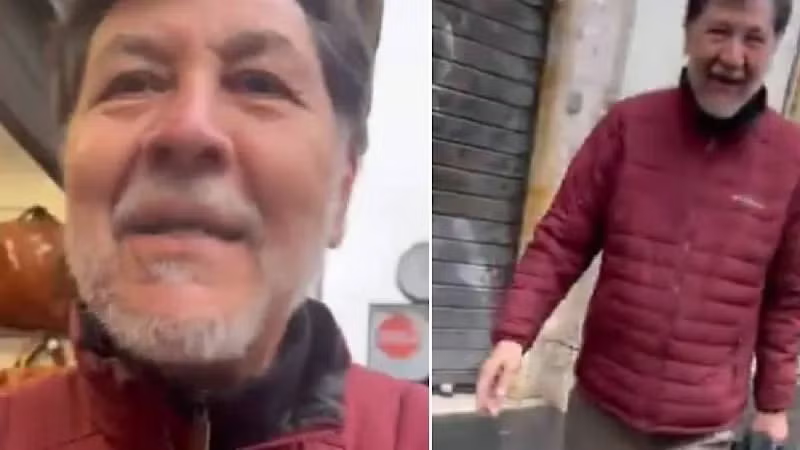 Noroña agrede a mexicano que lo increpó en Roma