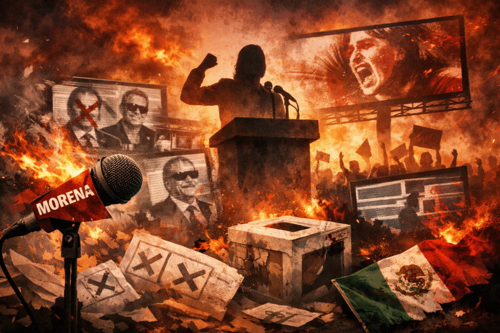 Usando tiempos oficiales, Morena inicia campaña de odio viola la ley electoral