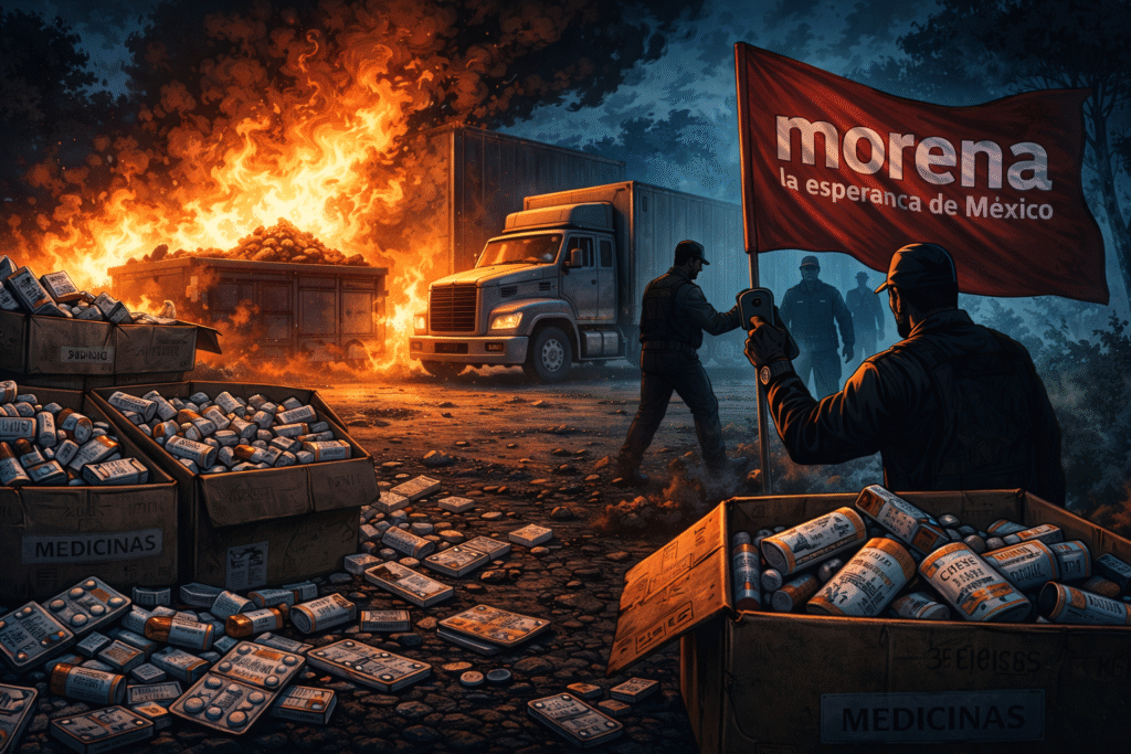 Queman medicinas mientras pacientes mueren esperando: la crueldad de MORENA no tiene límite