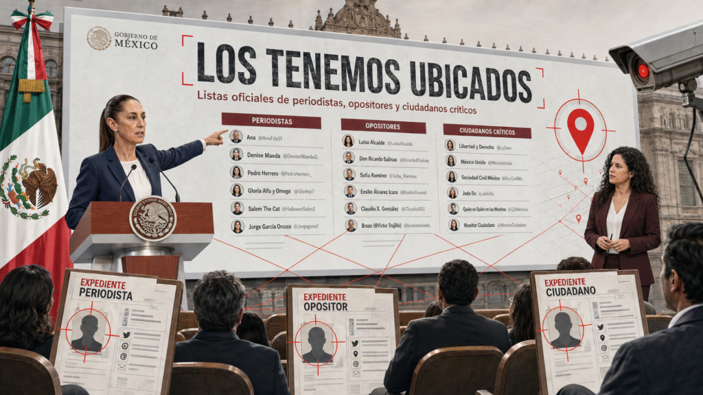 “LOS TENEMOS UBICADOS”: PALACIO EXHIBE A PERIODISTAS, OPOSITORES Y CIUDADANOS CRÍTICOS